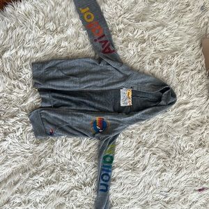 kids aviator nation zip hoodie in heather grey size 10